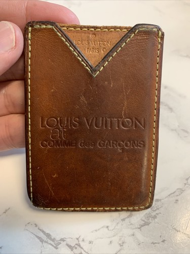 Vintage Louis Vuitton x Comme Des Garcons Wallet Leather Card Holder Case Brown - Picture 6 of 10