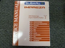 2004 Subaru Impreza Engine H4 DOTC Turbo Shop Service Repair Manual RS TS WRX