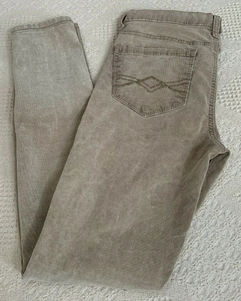 Pantalones de mezclilla ajustados de pana MUDD tostados elásticos talla 5 W28 L28 tiro bajo Foto 2 de 4