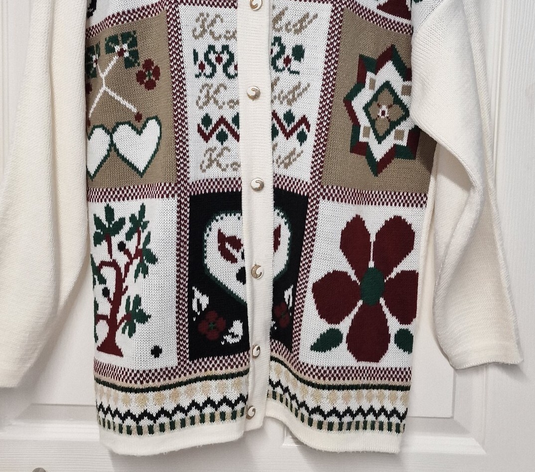 Vtg Basic Collection Xmas Nordic Patchwork Cardig… - image 5