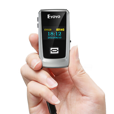Eyoyo QR Code Scanner LCD Mini Portable Bluetooth Barcode Scanner Wireless 1D 2D