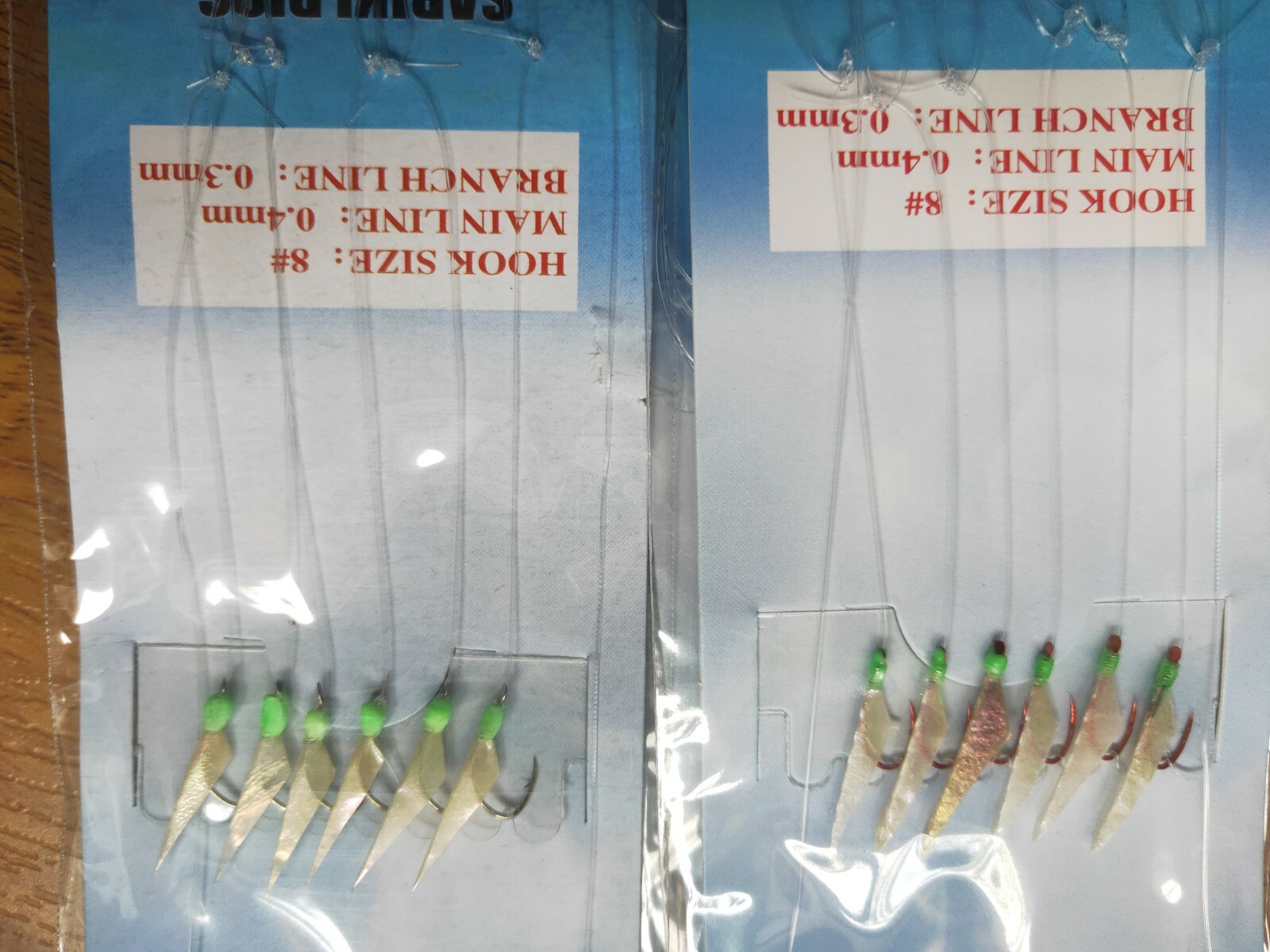 Mixed Sabiki Jap Bait Jigs. 10 packs. Yakka, Herring, Slimies. Size 8