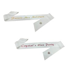 1 x Bride To Be / Personalised Luxury Bridal Sparkly Satin Sash PLUS SIZE TALL
