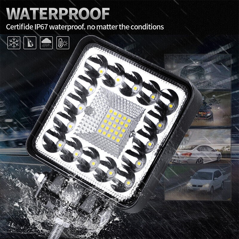 4PCS 4 Inch LED Work Light Bar Spot Flood Pods Fit For Jeep ATV With Wire Kit - Foto 3