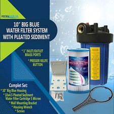 10" Big Blue Whole House System with 4.5x10 Pleated Sediment Water Filter