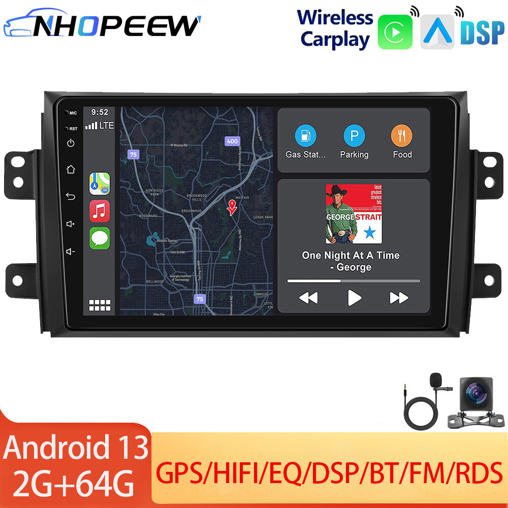 Rückfahrkamera Einbau Android 13 Autoradio Für Suzuki SX4 / Fiat Sedici ( 2006–2013) – 9 Zoll Touchscreen Mit CarPlay, GPS, WiFi & Rückfahrkamera Pioneer Mvh-s320bt