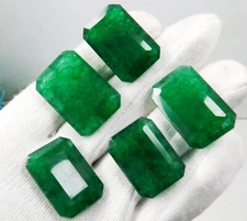 200 Ct+ Natural Colombian Green Emerald - "Certified" Emerald Cut Gemstone Lot!