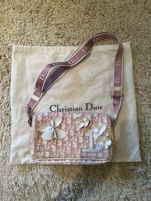 Authentic CHRISTIAN DIOR Vintage Girly Diorissimo Pink Monogram Flap Bag 