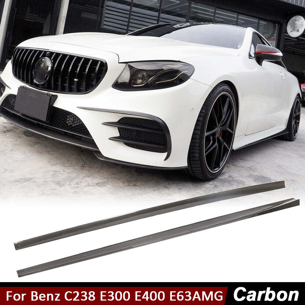 For Benz C238 A238 E300 E400 E63 16+ REAL CARBON Side Skirts Extension Lip Panel