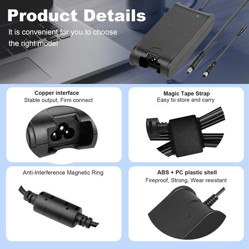 For Dell Latitude 3500 3510 3520 3590 Laptop 65W Charger AC Adapter Power Cord - Picture 4 of 8
