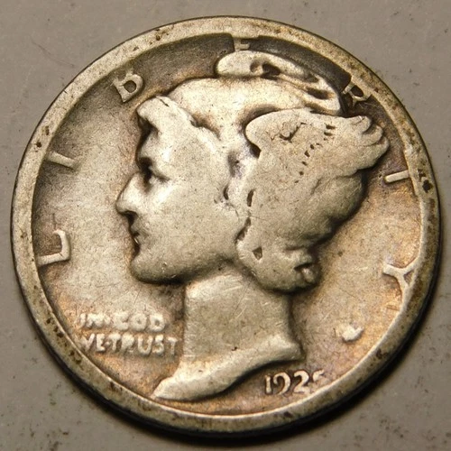 1925 D Mercury Dime 90% Silver G-VG  "Actual Coin Pictured - Not Cleaned"