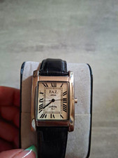 F.A.Z. Chrono Nr. 3  Quarz Armbanduhr Analog  Edelstahl silber Leder schwarz