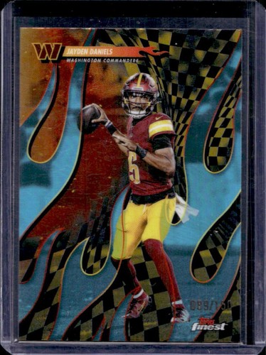 2025 Topps Finest Jayden Daniels Torchers Sky Blue Refractor #/150 Commanders