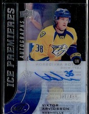 2015-16 Upper Deck Ice Premieres Autographs Viktor Arvidsson Rookie Auto 235/499
