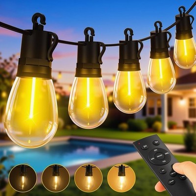 Außen-Festoon-Lichter-Netzbetrieben-Lichterkette-100ft-30m S14 30+2 LED Birnen