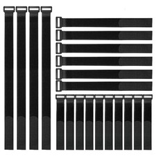 Reusable Fastening Cable Straps and Cable Ties Set 20 Pack 8"-12"-18" , Adjus...