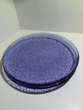 2 Fire And Light Glass 11" Lavender Purple Neodymium Art Glass Serving Plates #1