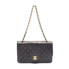 Chanel Matelasse Lambskin Shoulder Bag Women Black One Size 639398