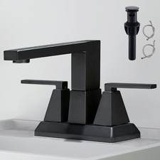 4 Inch Black Bathroom Faucets 3 or 2 Hole - 2 Handles Centerset Faucet Bathroom,