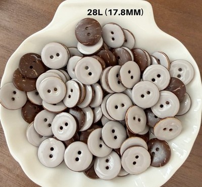 10 Buttons Smoke White Translucent Enamel Coconut Buttons Sweaters Crafts 28L