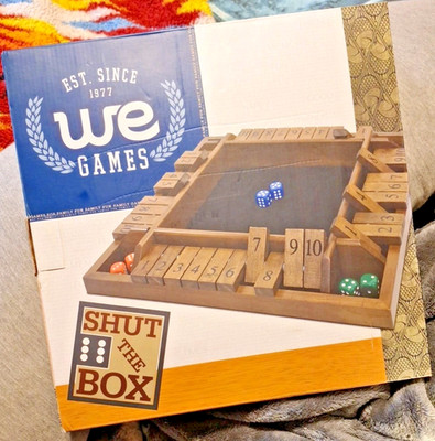 Wooden Board Game ''Shut the Box'' Pub Tric Trac Batten Down the Hatches FREE SHIP