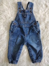 Oshkosh B Gosh 6 Months Bib Denim Jean Short Overalls Elastic Ankle READ 