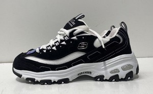 Skechers D'Lites Biggest Fan Black White Women's Sneakers Size 6