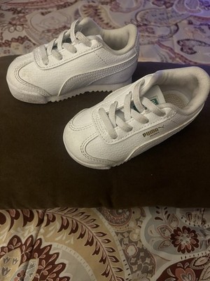 PUMA Roma Baby Sneakers White Lightweight Synthetic Lace Up US Size 4