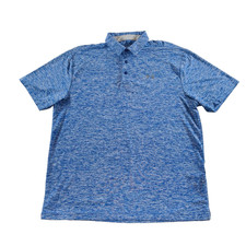 Under Armour Heat Gear Men's Heather Blue Polo Short Sleeve Shirt Size XL - EUC