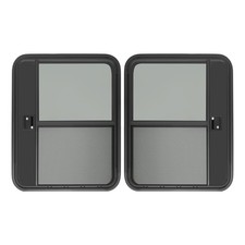 30x36 Black Aluminum Alloy Teardrop RV Entry Door Tempered Glass Universal Fit