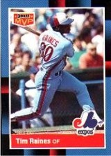 1988 Donruss Baseball Bonus MVP's Insert Card #BC18 Tim Raines SP