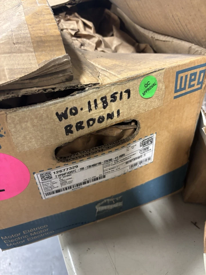 NEW 12677329 WEG General Purpose Motor 2 HP 4P 00218ET3ER145TC-S - Image 2 of 4