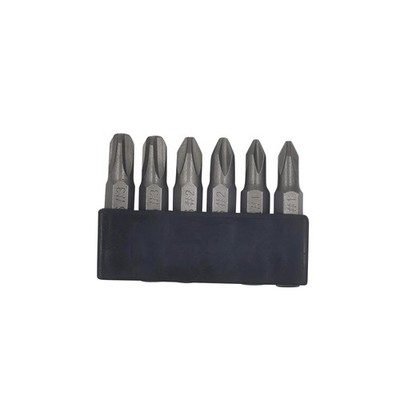 6Pcs 35mm JIS Screwdriver Bit Set with Magnetic Tip, #1x2 #2x2 #3x2, Grey