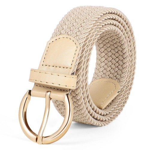 Women Braided Woven Elastic Stretch Belt Canvas Casual Belt for Jeans Pants, ...