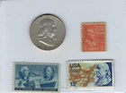 ''BENJAMIN FRANKLIN.-  HALF DOLLAR  CIRCULATED     1963  U.S.-  Stamps