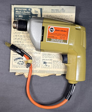 Taladro de mano eléctrico vintage Black and Decker 1/4"" - excelente estado