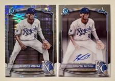 Ramcell Medina 2025 Bowman Chrome Pulsar Refractor /399 & Base Auto KC Royals