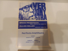 Rare Vintage 1971 Red Rocks Amphitheatre Denver Symphony Orchestra Program