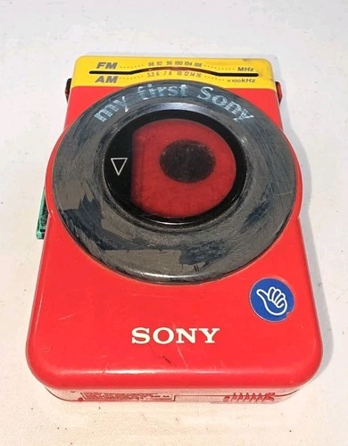 My First Sony Walkman WM-F3030 Cassette Player Portable Red Vintage