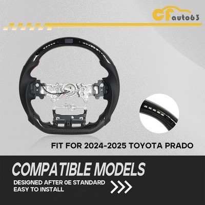 Real Carbon Fiber LED Steering Wheel Fit Toyota Land Cruiser LC250 Prado 24+
