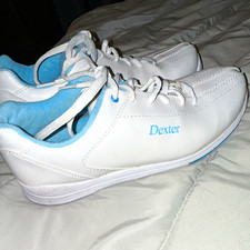 Dexter Raquel IV Women  s Bowling Shoes White/Light Blue US 10 Medium