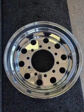 Super Single Truck Wheels 22.5x14 Rims Flat Face Polished Hub Pilot 1pc.