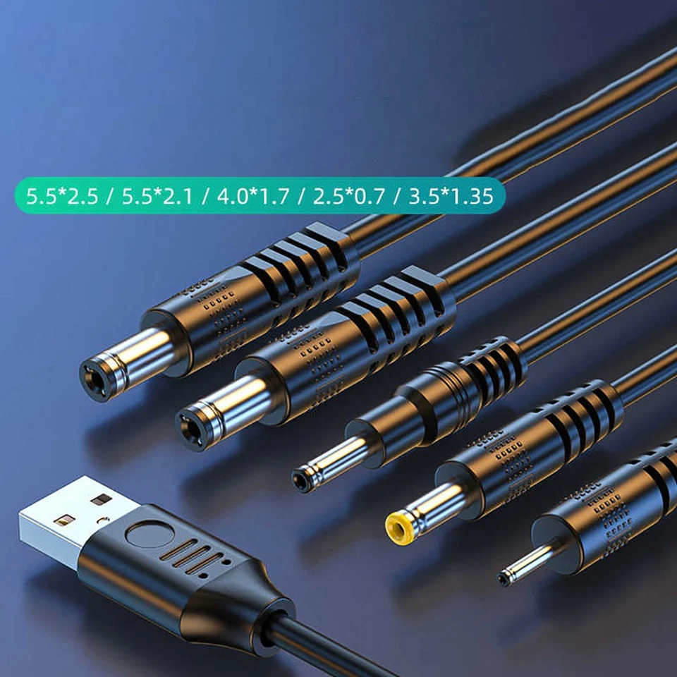 USB to DC Power Cable 5V 3A for 2.5mm 3.5mm 4.0 mm 5.5mm Barrel Jack Plug Male - Image 4 of 4