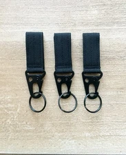 Molle Tactical Carabiner Backpack Belt Hook Quickdraw EDC Metal Clip 3 Pcs Black