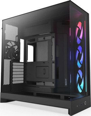 NZXT H9 Flow RGB , Tower-Gehäuse schwarz (matt), Tempered Glass x 2