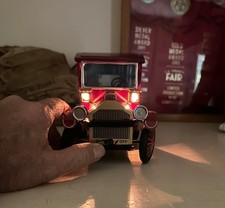 Vintage 1950s Rosko B/O Grand-Pa Car 1440 Tin Litho Battery Operated Japan