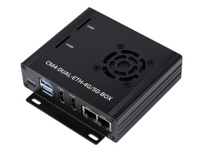 Waveshare Dual Gigabit Ethernet 5G/4G Mini-Computer für Raspberry Pi CM4, M.2