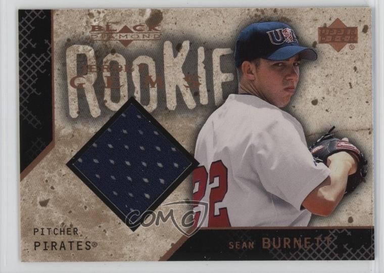 2000 Upper Deck Black Diamond Rookie Edition Jersey Gems Sean Burnett RC 7bt