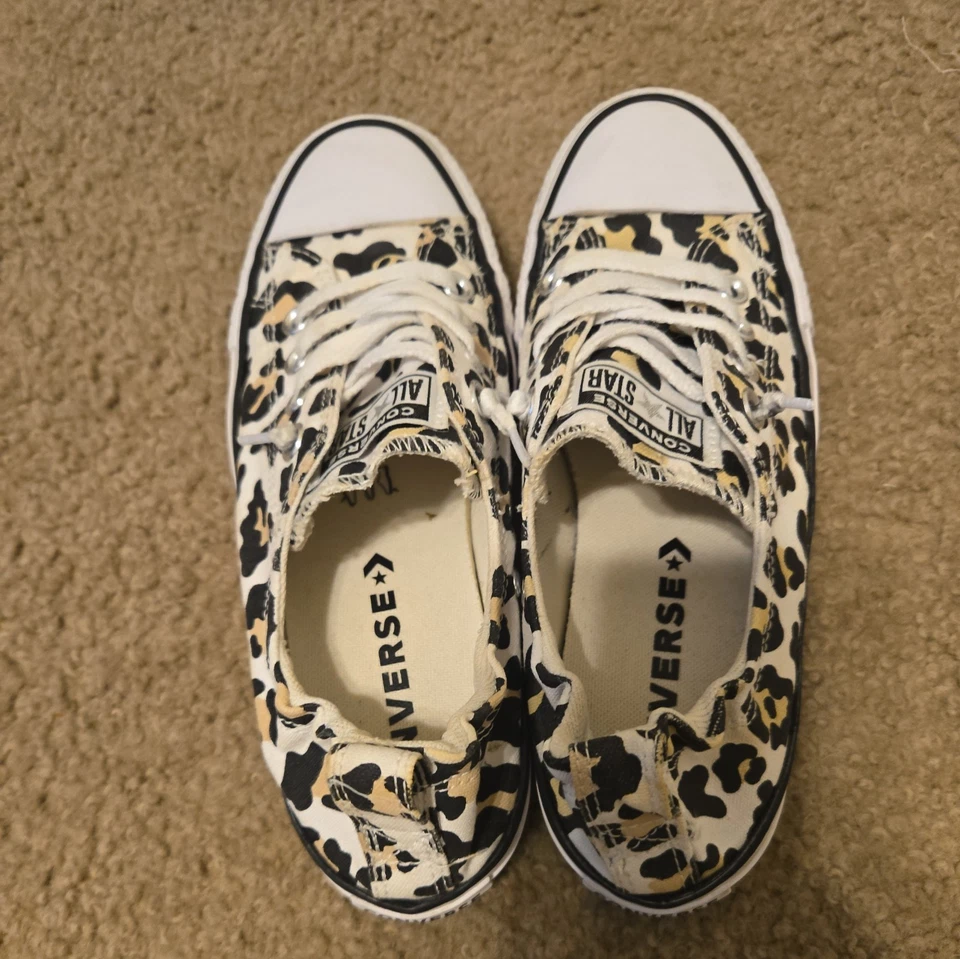 Converse All Star Animal Leopard Print Slip On Casual Sneakers Womens 7.5 - Image 4 of 4