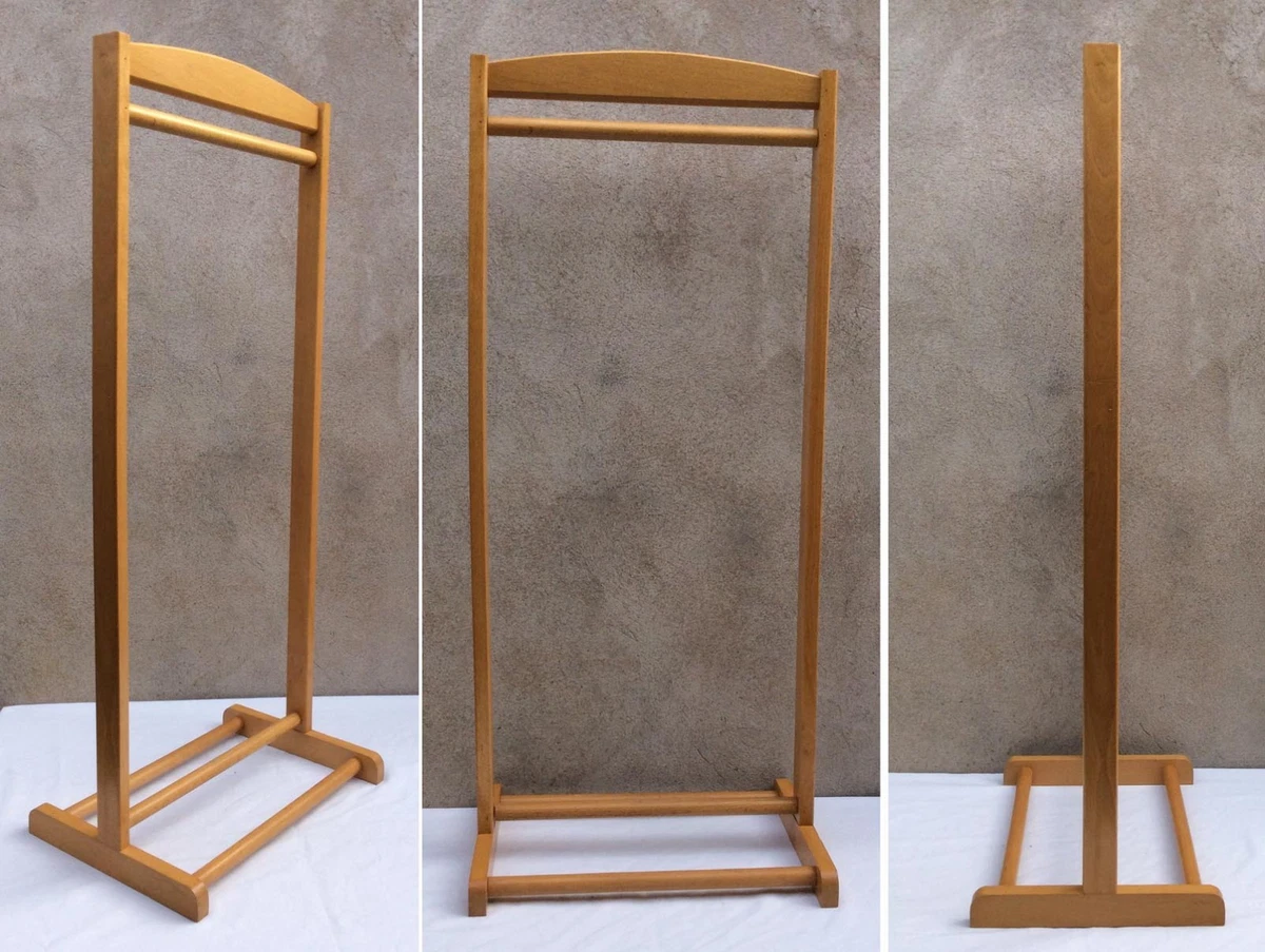 Ancien Valet De Nuit En Bois - Porte-vêtements Vintage - Patine Et Caractère